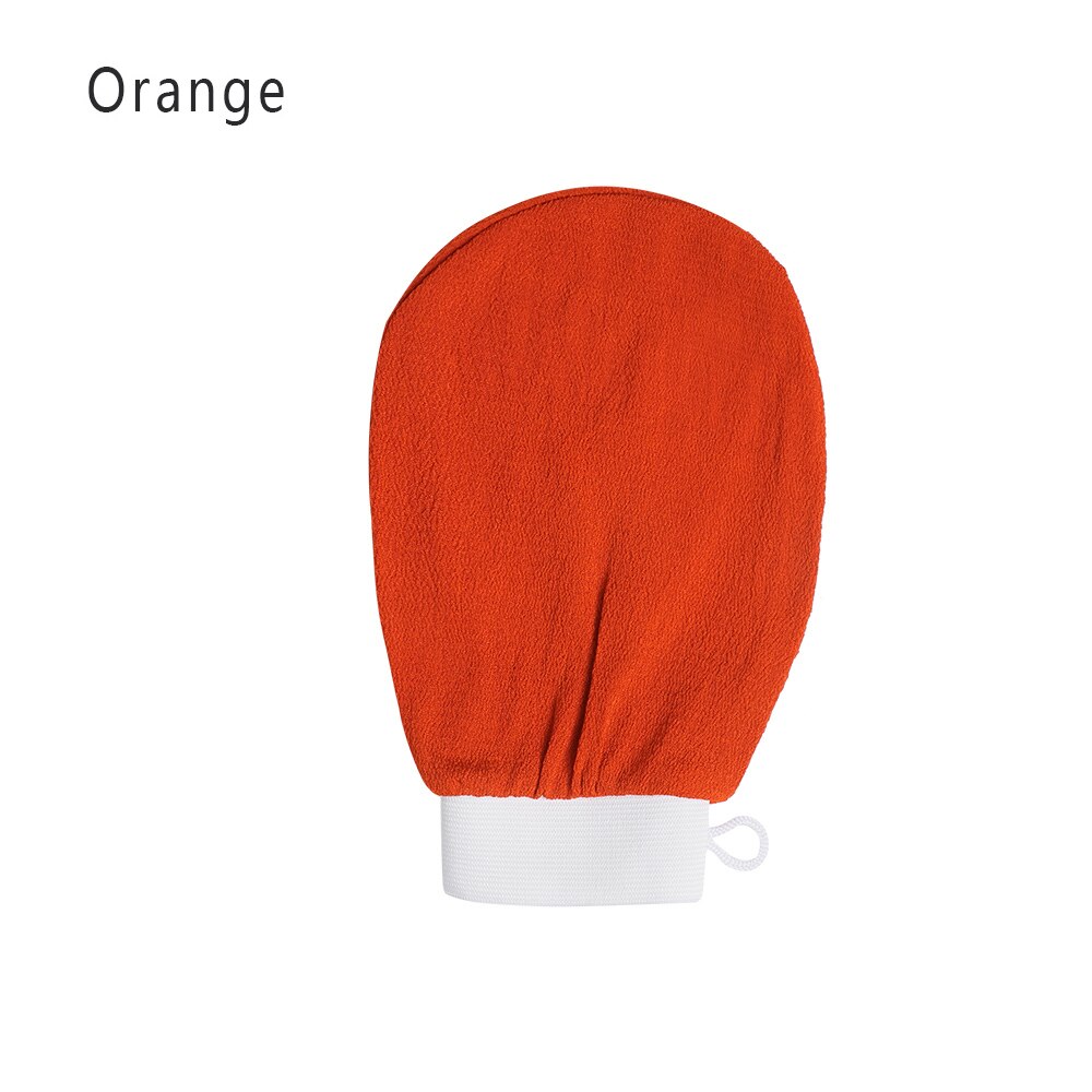 Manopla Exfoliante para Hammam marroquí, guante Exfoliante para la preparación de la ducha, duradero, para masaje corporal y Facial, 1 ud.: A orange