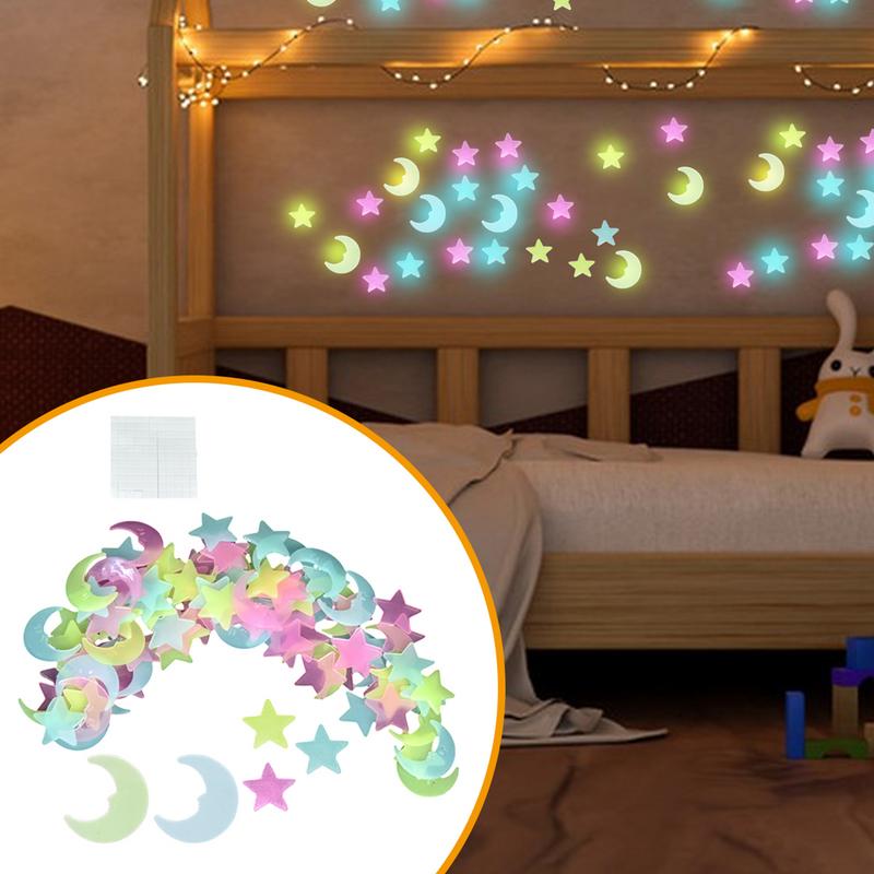Adesivi per soffitto che si illuminano al buio 100 pezzi Adesivi per soffitto a stella Adesivi murali stella Adesivi murali luminosi Parete per bambini rimovibile