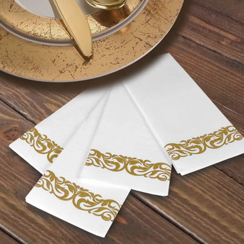 10 Stuks Wegwerp Servetten Papieren Tissue Servetten Hotel Tafelkleed Zacht Absorberend Papier Gast Handdoek Party Wedding Decoratieve