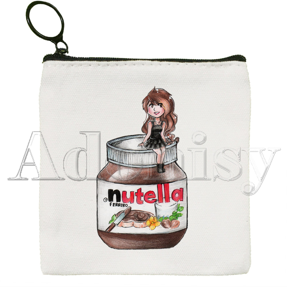 Nutella Nette Einfarbig Leinwand Geldbörse Kleine Frische Neue Reißverschluss Schlüssel Tasche Hand Tasche: I