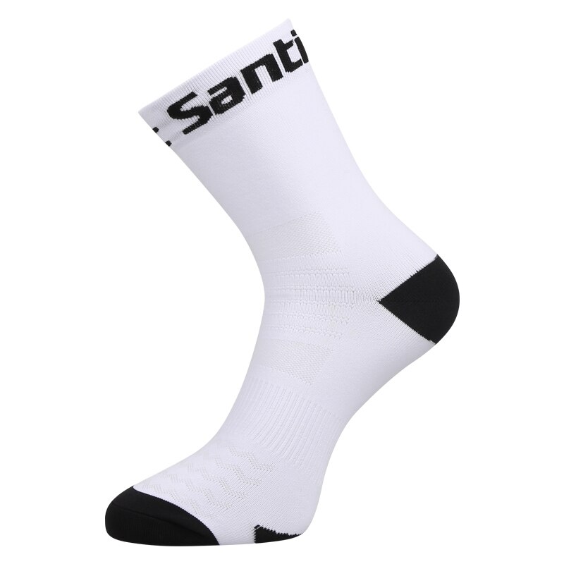 Santic-Calcetines de Ciclismo profesionales para hombre y mujer, medias transpirables antisudor para deportes al aire libre: white2