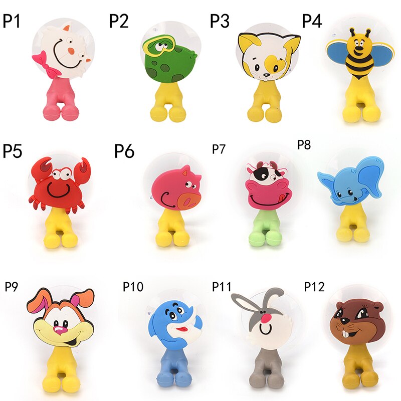 24 colors Wall Suction Holder Tool Animal Cute Cartoon Suction Cup Toothbrush Holder Bathroom Accessories Set