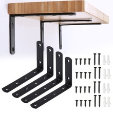 4x Heavy Duty Metal Cast Iron Wall Mounted L Shaped Angle Shelf Support Bracket
