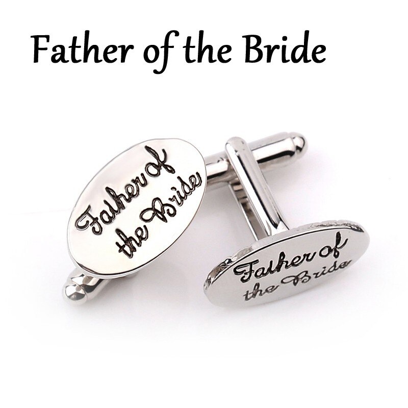 Boutons de manchettes pour hommes, bijoux de mariage ovales, 13 styles, marié/meilleur homme/meilleur ami chemise française, liens pour mariage,: Father of the Bride