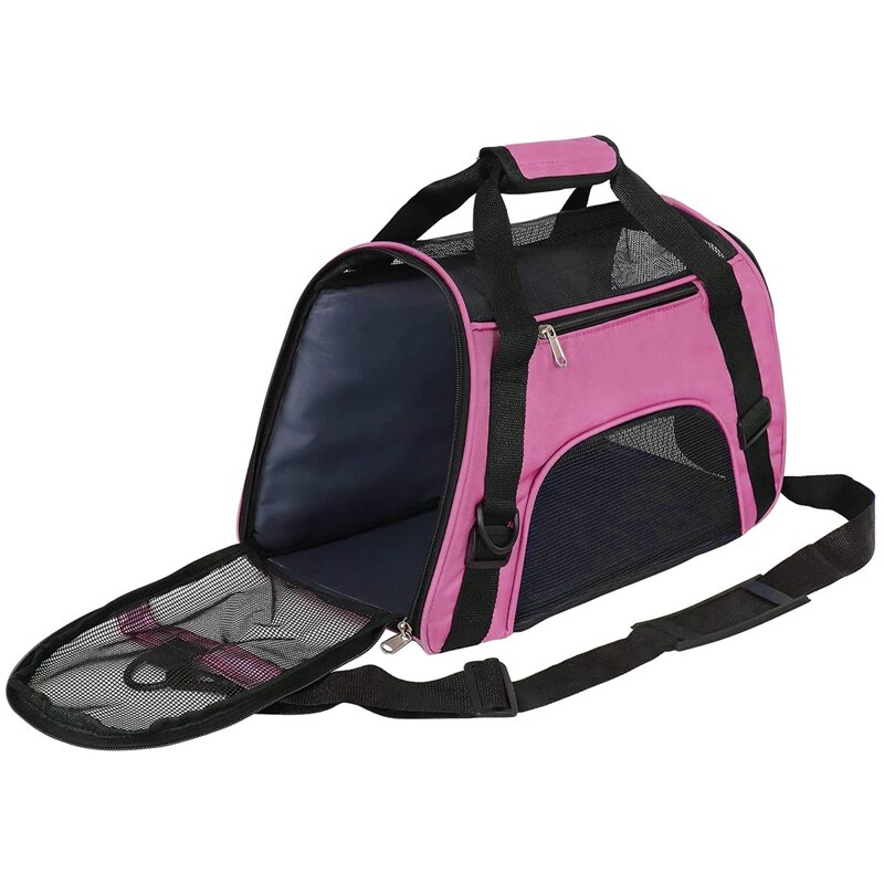Cat Carrier Soft-Sided Pet Carrier Bag,Pet Travel Carrier For Cats,Dogs Puppy Comfort Portable Foldable Pet Bag: Pink