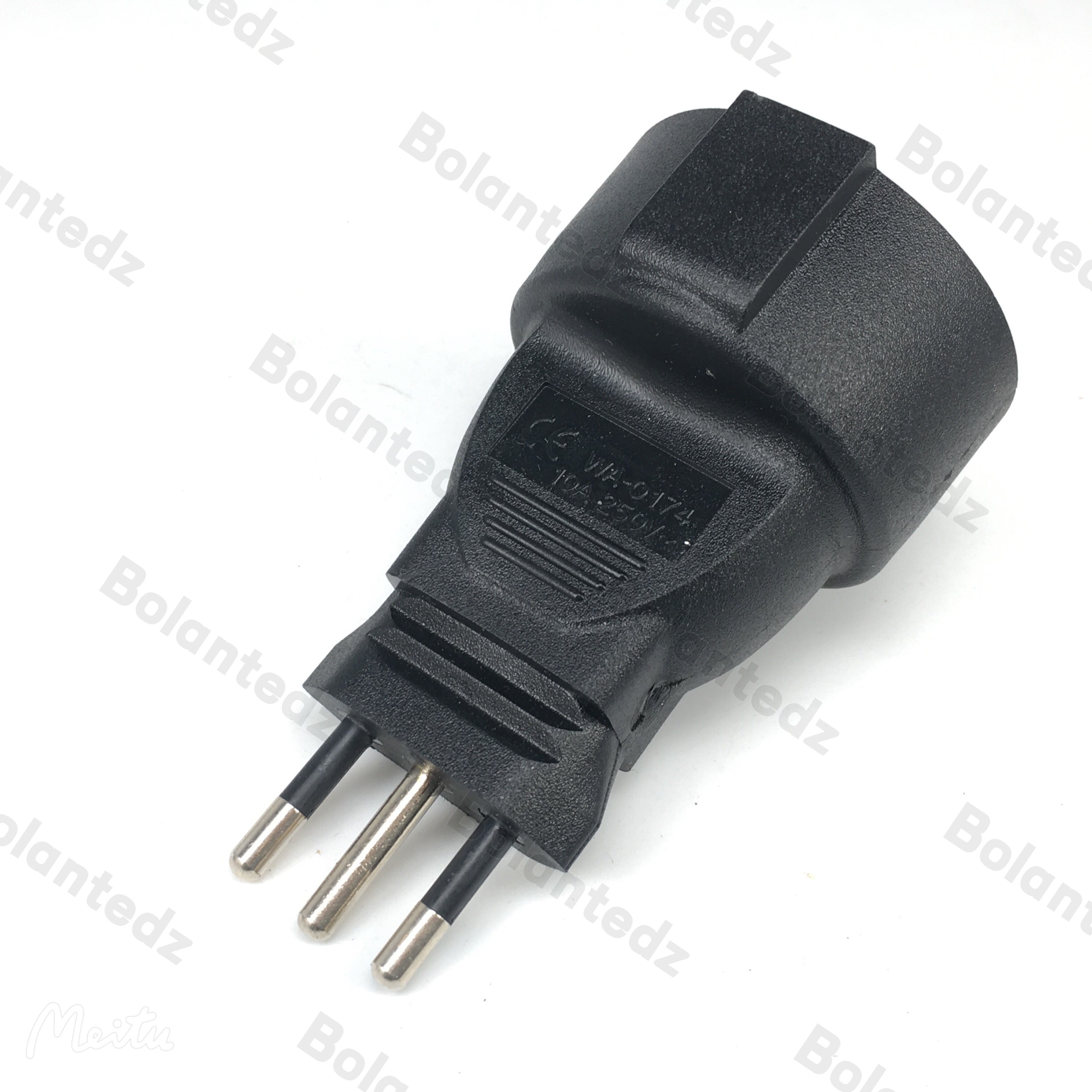 European Euro EU Sockets 2 Pin to Italy 3 Pin Plug Adapter Travel Mains Adapter