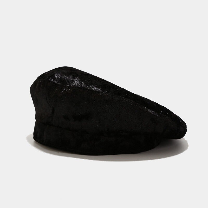 beret lue dame vinter måke fløyel ensfarget uformelt marine lue retro varm lue