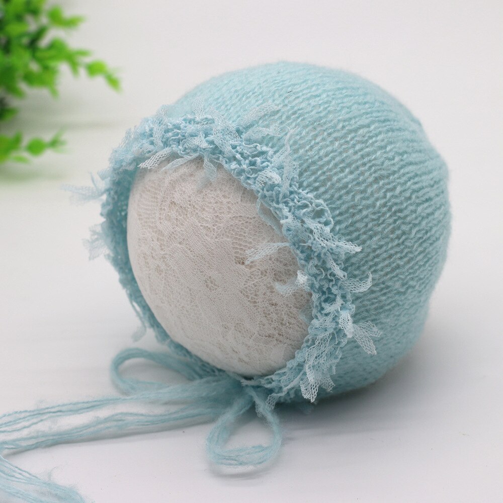 Pasgeboren Fotografie Props Hoed Mohair Pasgeboren Hoed Baby Fotoshoot Props Accessoires: light blue