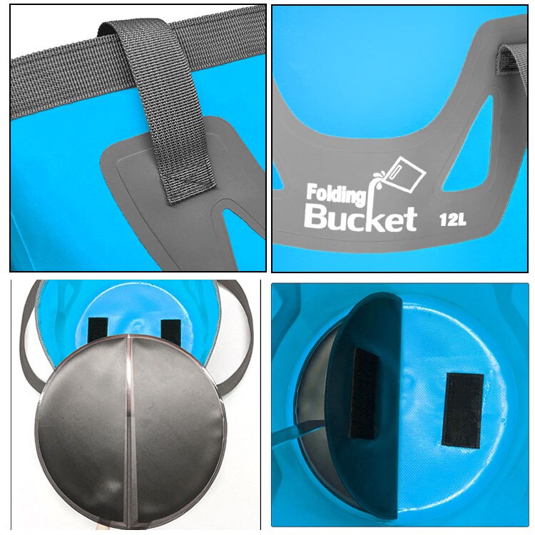 12L/20L Portable PVC Tarp Outdoor Camping Waterproof Fishing Folding Bucket