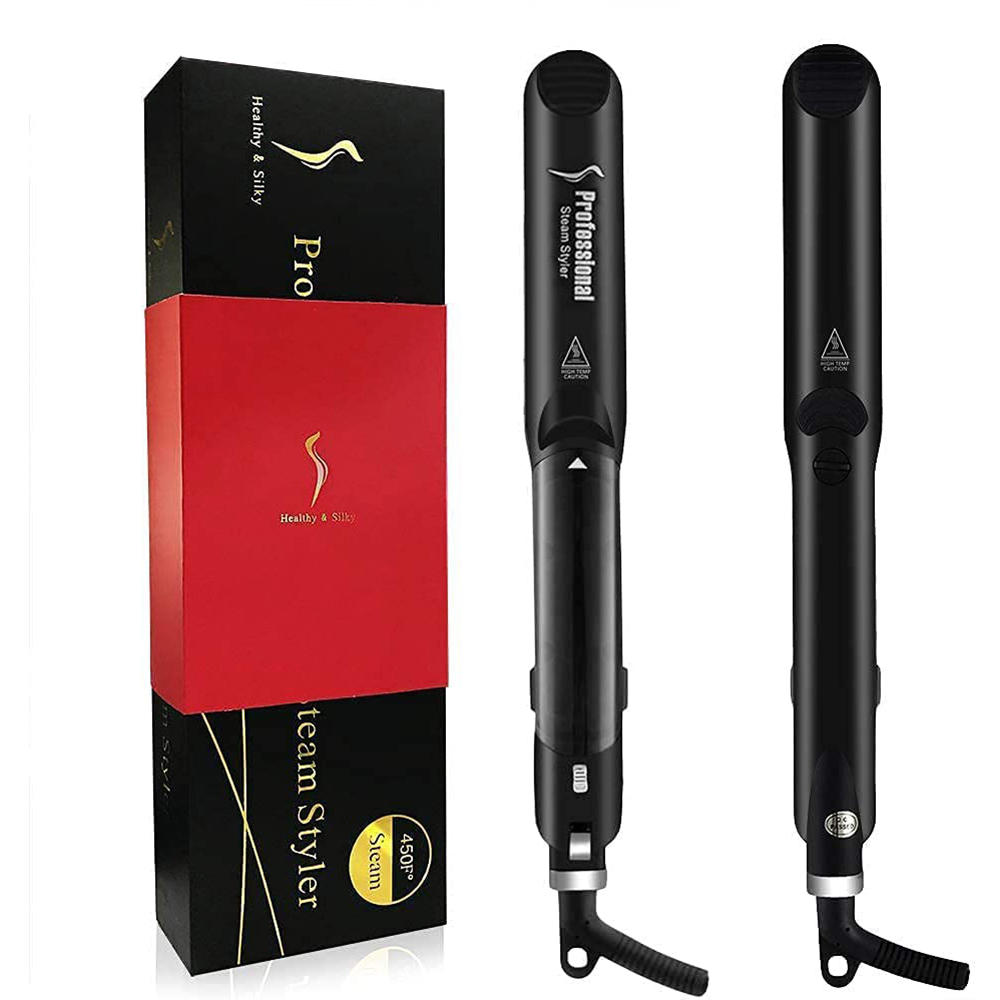 Hair Straightening Iron Steam Hair Straightener With Detachable Brush Ceramic Flat Iron Electric Hair Straightener
