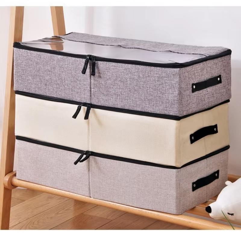 Fabric dust-proof and moisture-proof transparent folding shoe box, a space-saving shoe cabinet for home use, and a perfect stora