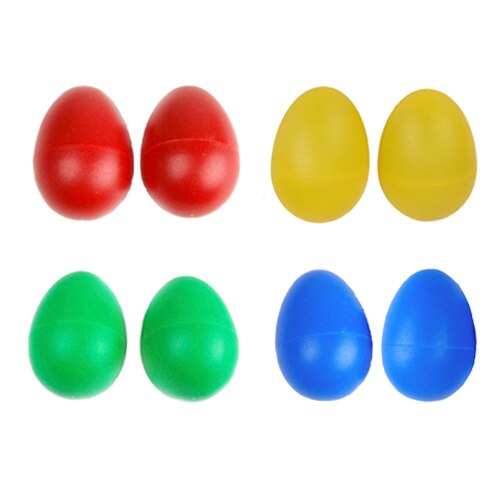 Par de Maracas con forma de huevo en rojo, azul y amarillo, Juguete Musical de Rumba