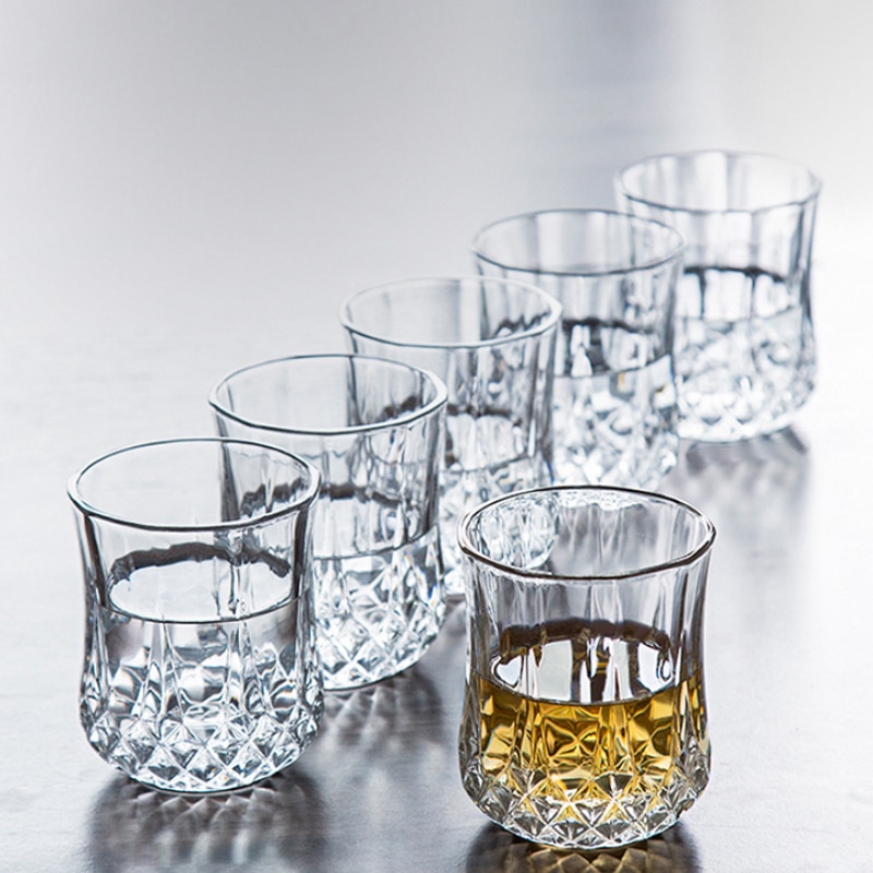 Set  of 2 tunga basmaskin gjorda shotglas blyfria glaslut whiskyglas för vodka spritdrycker 200ml