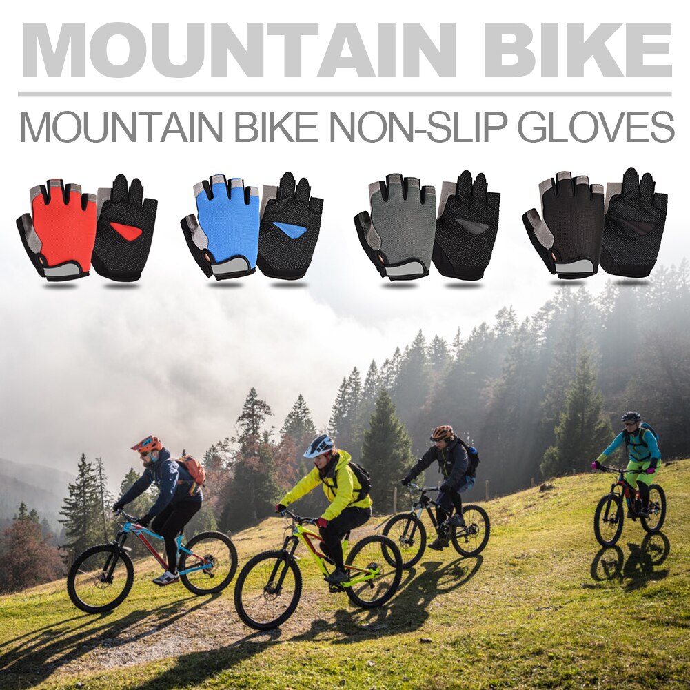 Half Finger Cycling Gloves 1Pair Cycling Gloves Anti-Slip Men Women Half Finger Gloves Breathable Mesh Bike Sports Gloves