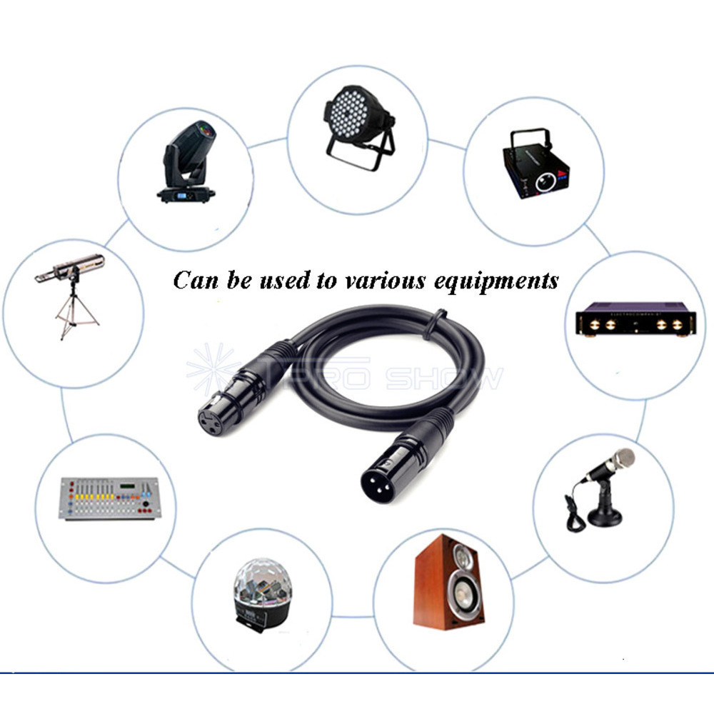3-5m stk. moving head-lys dmx-kabel 3- bens xlr-stik folieafskærmning dmx 512 signaloverførsel til scene-dj lyd-røgmaskinekonsol