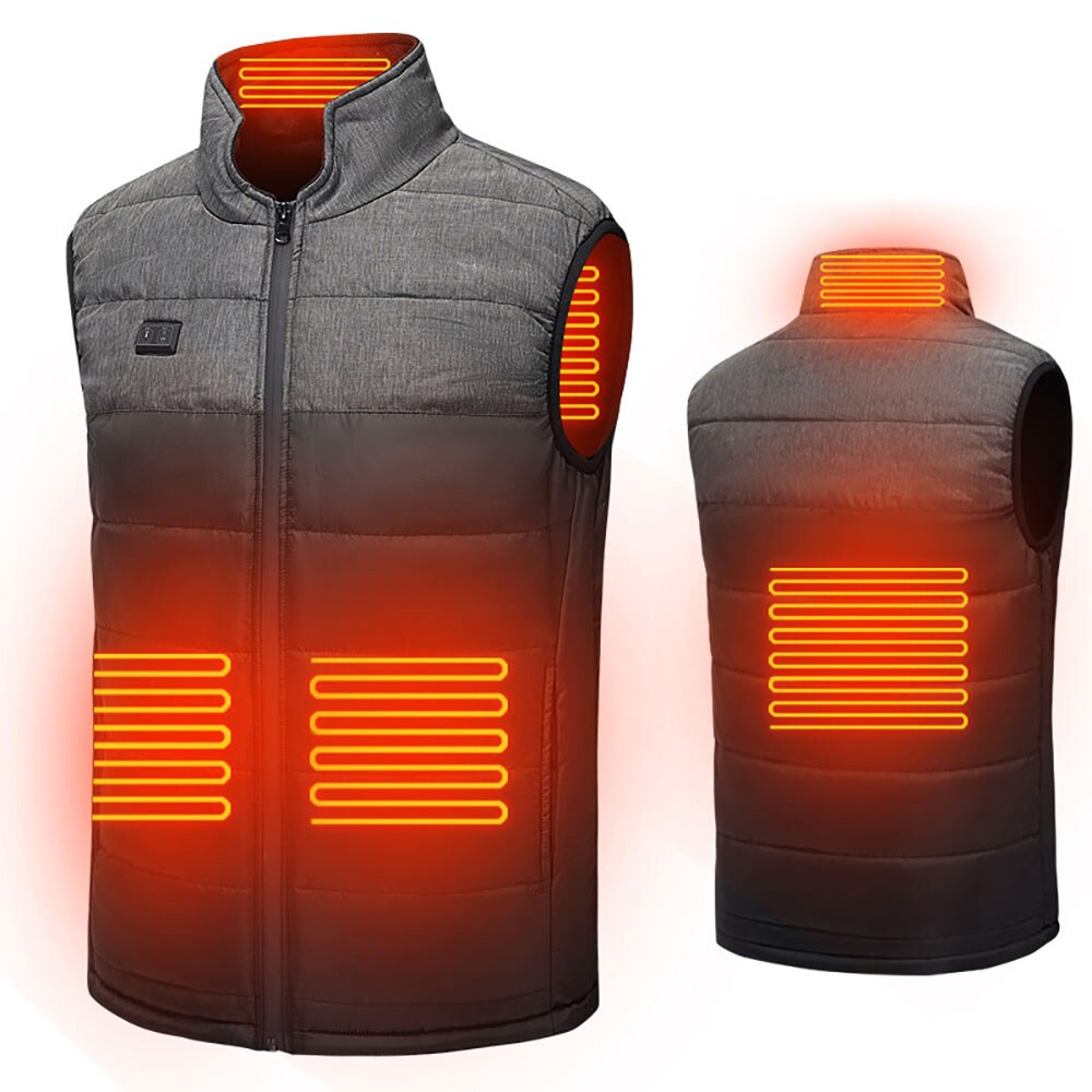 Autumn Winter Smart Heating Cotton Vest And Pants USB Infrared Electric Heating Vest Women Outdoor Flexible Thermal Winter Warm