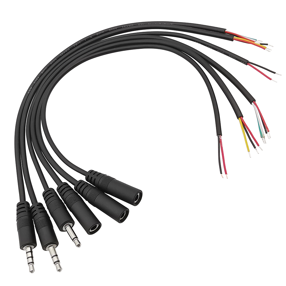 1/2/3/5Pcs 3.5mm Audio Cable Connector 2 3 4 Pole Mono Stereo Male Plug Female Jack Extension Wire AUX Headphone DIY Repair 30cm
