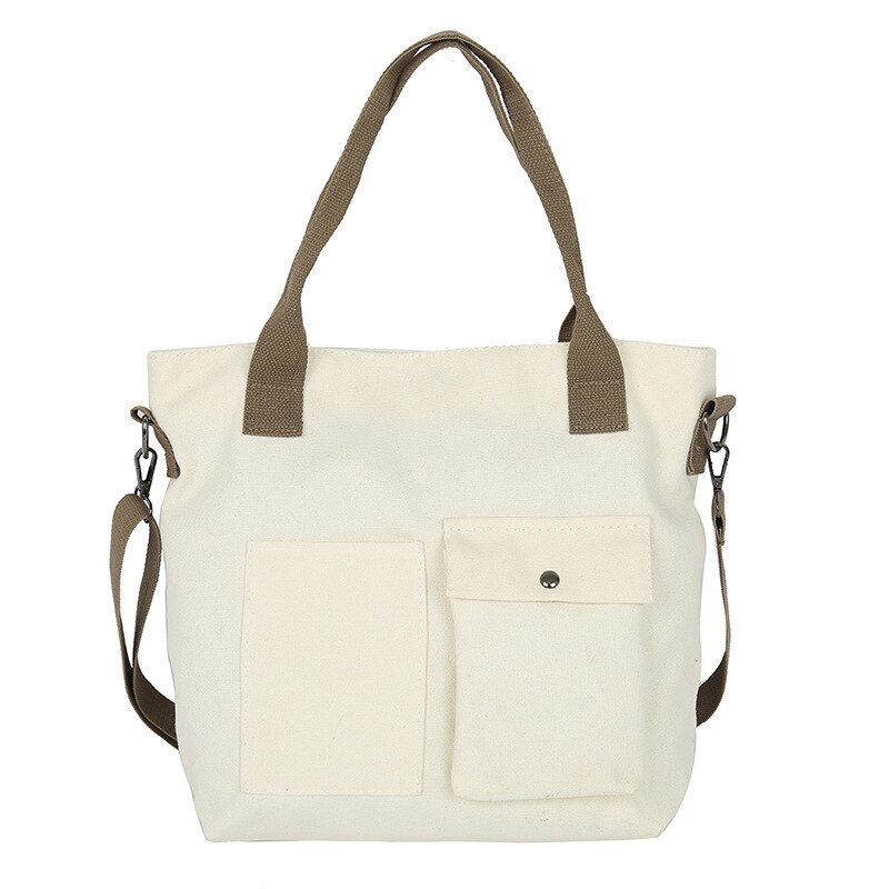 Casual Shoulder Bag Women Female Lrregular Crossbody Bag Korean Over Students Canvas Handbag Ladies Messenger Bag Large Capacity: white