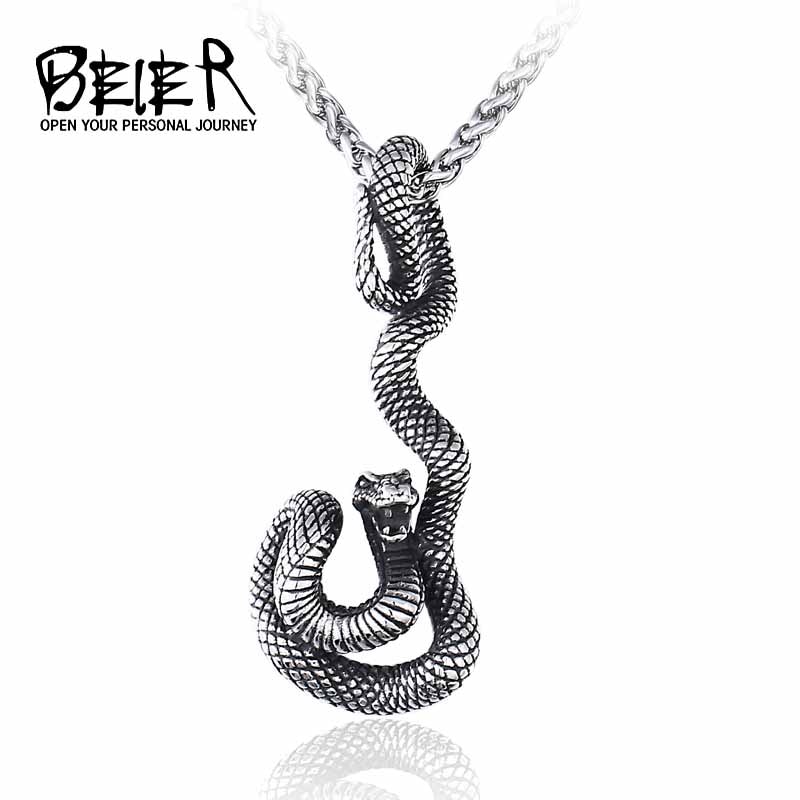 Schlange Anhänger Ebene Halskette für männer edelstahl amulett halskette Punk Schlangen Suspension Anhänger max männer schmuck LHP135