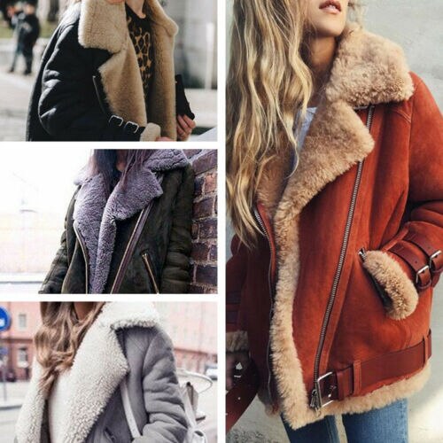 Herfst-Winter Vrouwen Jas Warm Hertenleer Kasjmier Rits Turn Down Kraag Jas Mode Vrouwelijke Lange Mouwen Streewear Jasje