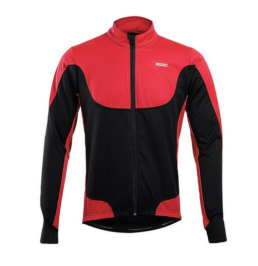 Arsuxeo fietsjack winter thermische warming-up fleece mtb fietsjack lichtgewicht winddicht waterdicht fietsjack: Rood / Xxl
