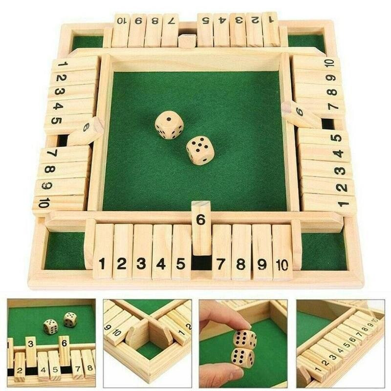 Holz Traditionellen vier Seitige 10 Anzahl Kneipe Bar Bord Würfel Party Lustige Spiel Spielzeug vier-seitige floppen Holz Nummer spiel Spielzeug