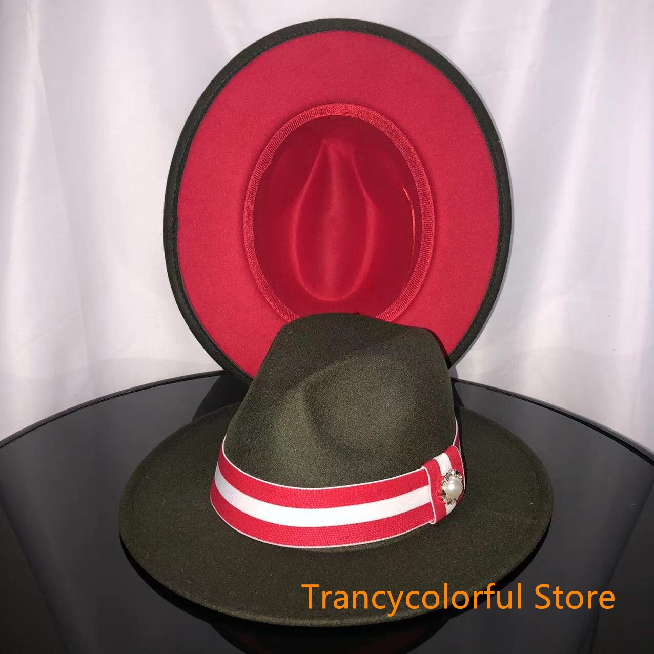 Sombrero de Fedora para hombre y mujer, sombrero de jazz con cinta elástica, accesorios blancos, sombrero de copa para iglesia, sombrero de invierno,: 14