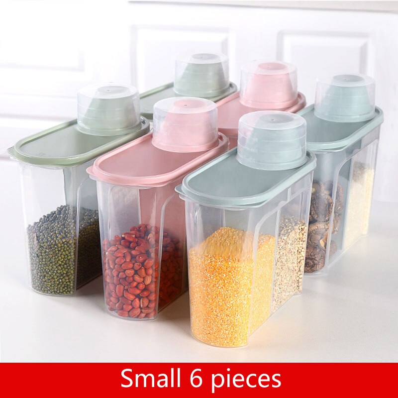 PP Food Storage Box Plastic Clear Container Set with Pour Lids Kitchen Storage Bottles Jars 67Oz~88Oz H1211: S6