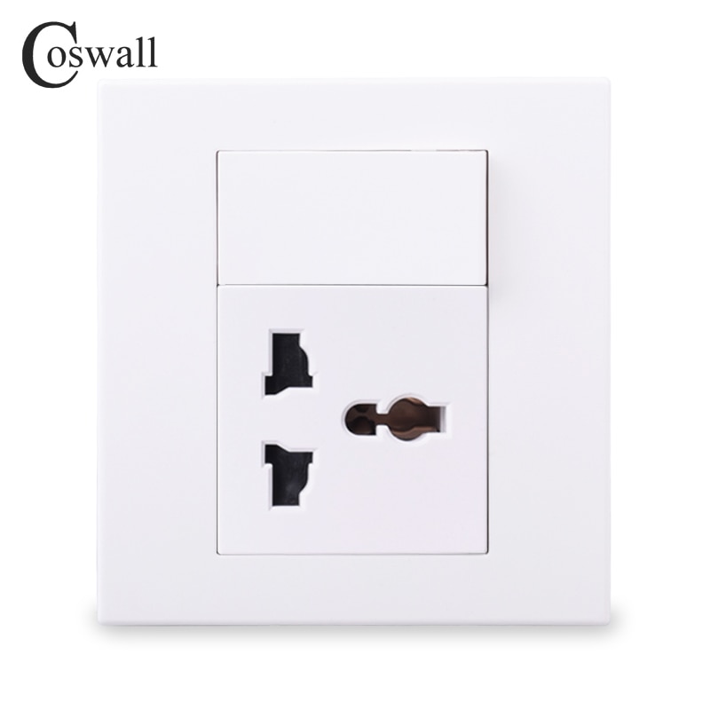 Coswall PC Panel Universal 3 Pin Wall Socket + 16A... – Grandado