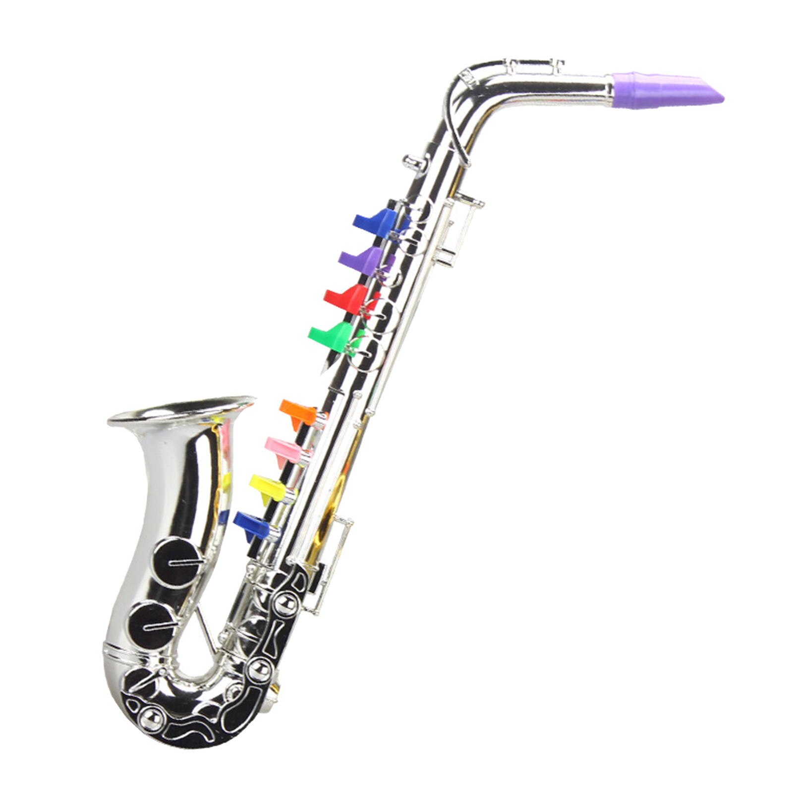 Saxofoon Mini 8 Notes Abs Metallic Musical Wind Instrumenten Voor Party Leeftijden 3 + Kids
