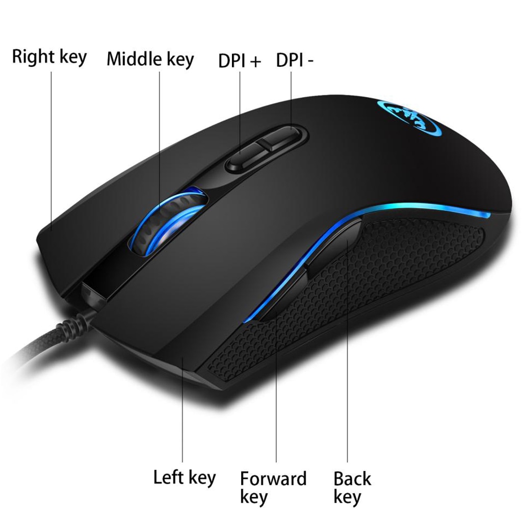 1200 1600 2400 3200DPI Gaming Mouse Adjustable 3200 DPI Optical Sensor 7 RGB Back Lighting Game Mice For Computer Laptop PC