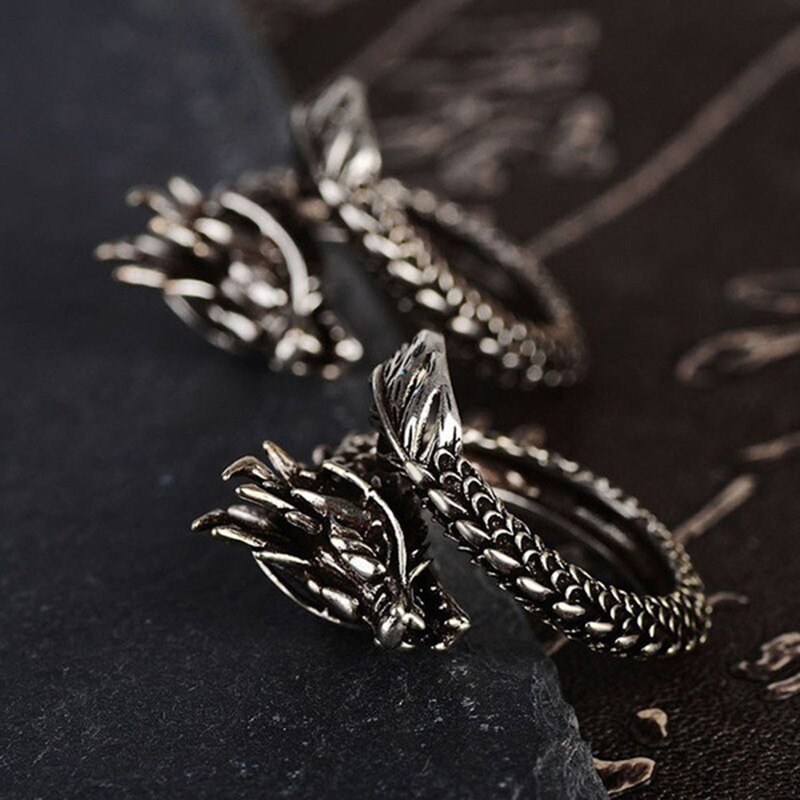 Kühlen Drachen bilden Ring Männer Punk Edelstahl Offenen Ring männer Einstellbare Ring Große Schmuck Liefert Neue