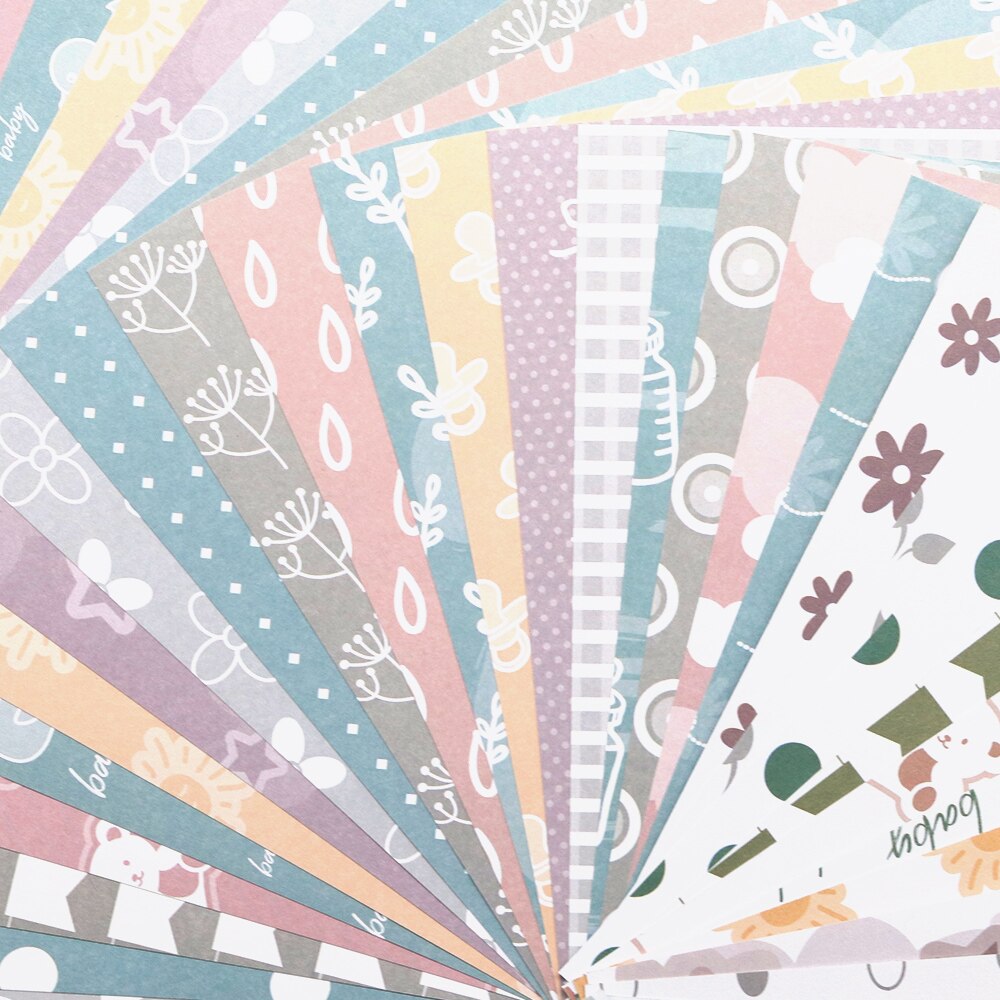 CRZCrafter 6"x6 Inch Scrapbooking Pattern Papers Pad 40 Sheets Pcs Crafts Background DIY Packs Acid Free Embellishments