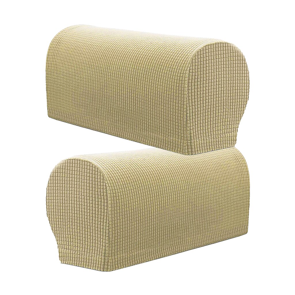 2pcs Universal Furniture Armrest Covers Sofa Couch Chair Arm Protectors: Beige