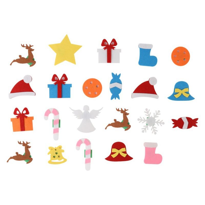 DIY Felt Christmas Tree Handmade Craft Christmas Countdown Calendars Wall Hanging Decor Xmas Children Kid Supplies