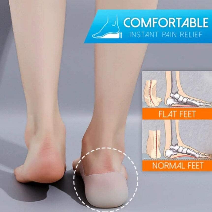 Semelles intérieures en Silicone, rehausseur de pieds dissimulé, massage, augmentation Invisible de la hauteur, chaussettes, coussinets