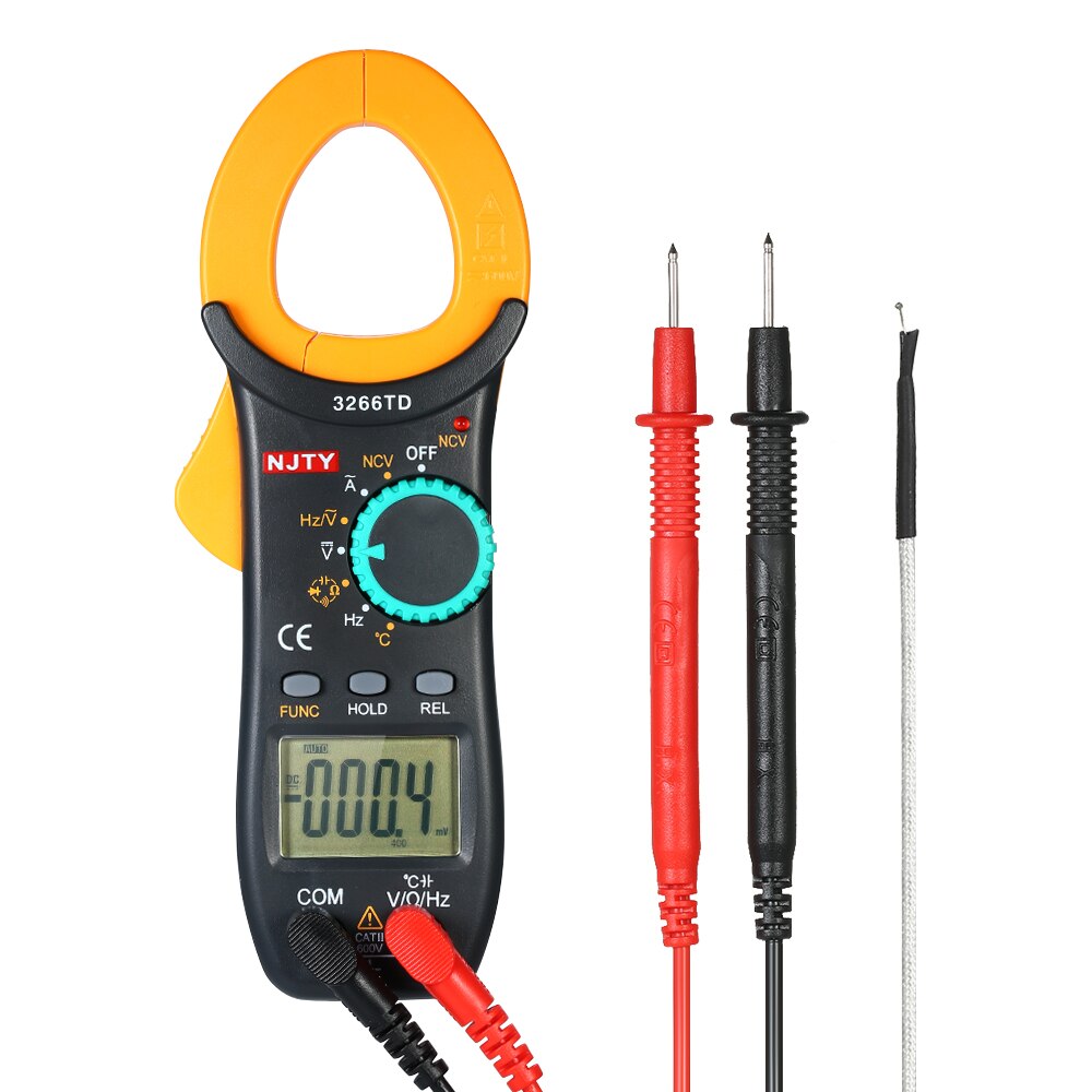 Njty 4000 Telt Digitale Stroomtang Auto Range Multimeter Met Ncv Test Ac/Dc Spanning Stroom Lcd Diaplay Handheld multimeter