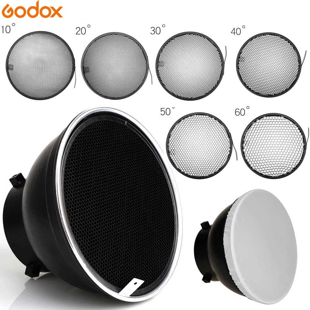 7inch 18cm Standard Reflector Diffuser with 10/20/30/40/50/60 Degree Honeycomb Grid for Bowens Mount Studio Light Strobe Flash: Yellow