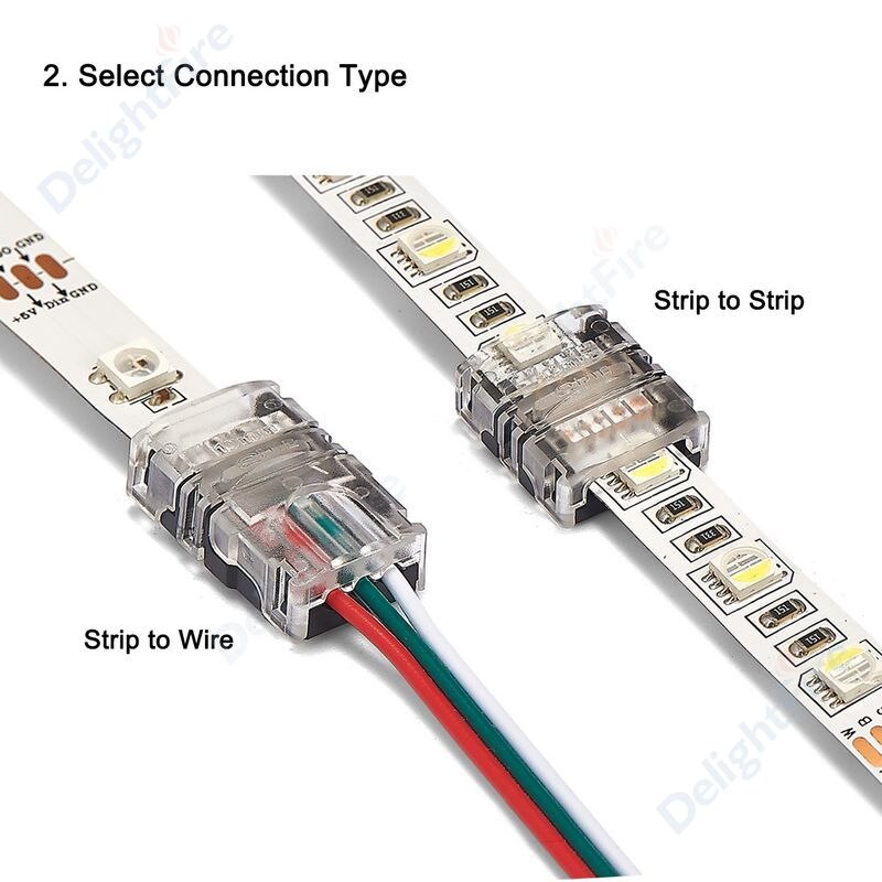 5Pcs Led Connector 2pin Led Strip Connector Voor Rgb 2835 3528 5050 Led Strip Wire/Strip strip Kabel Connector Set