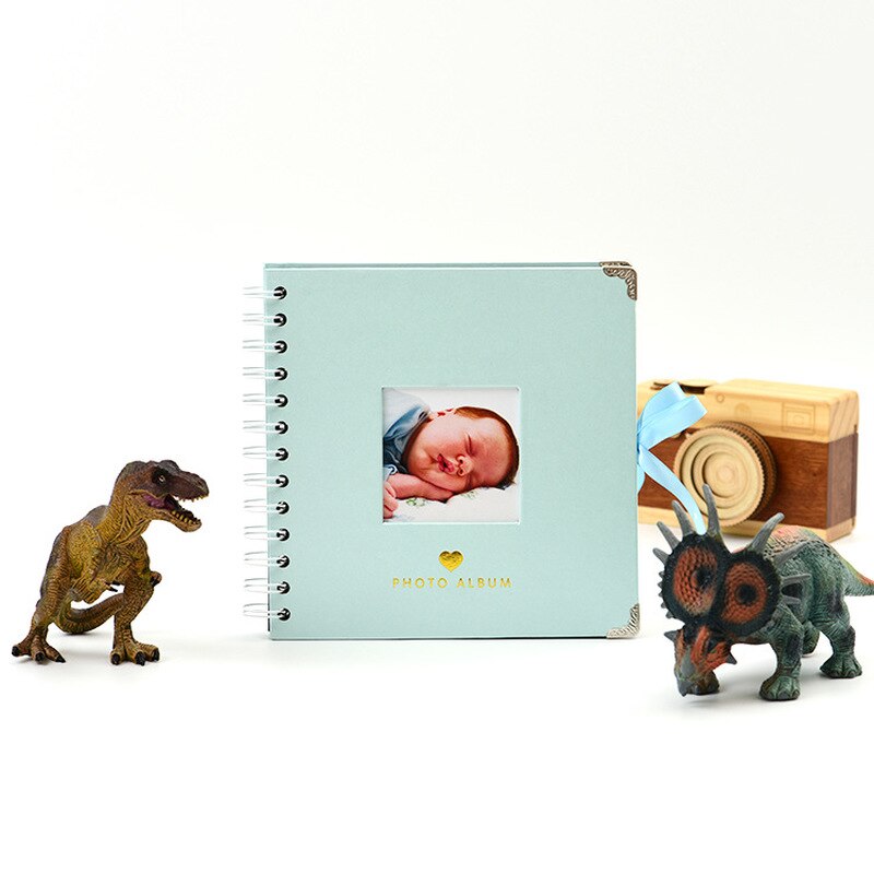 Photo Album DIY Handmade Scrapbook Photo Journal for Baby Family DIY Picture Album Candy Color Photo Album: blue