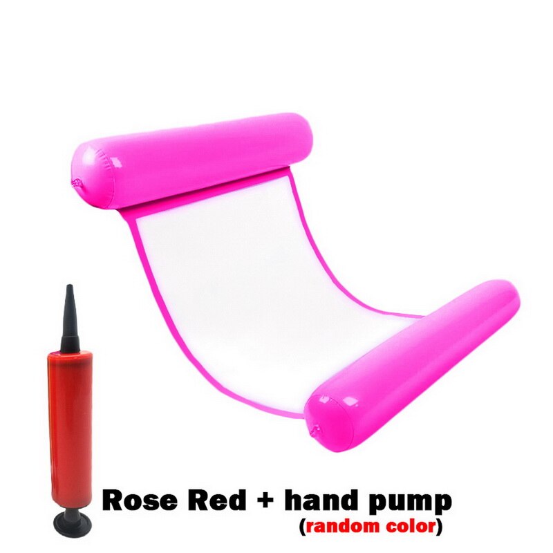 Floating Water Hammock Float Lounger Floating Toys Inflatable Floating Bed Chair Swimming Pool Foldable Inflatable Hammock Bed: rose red