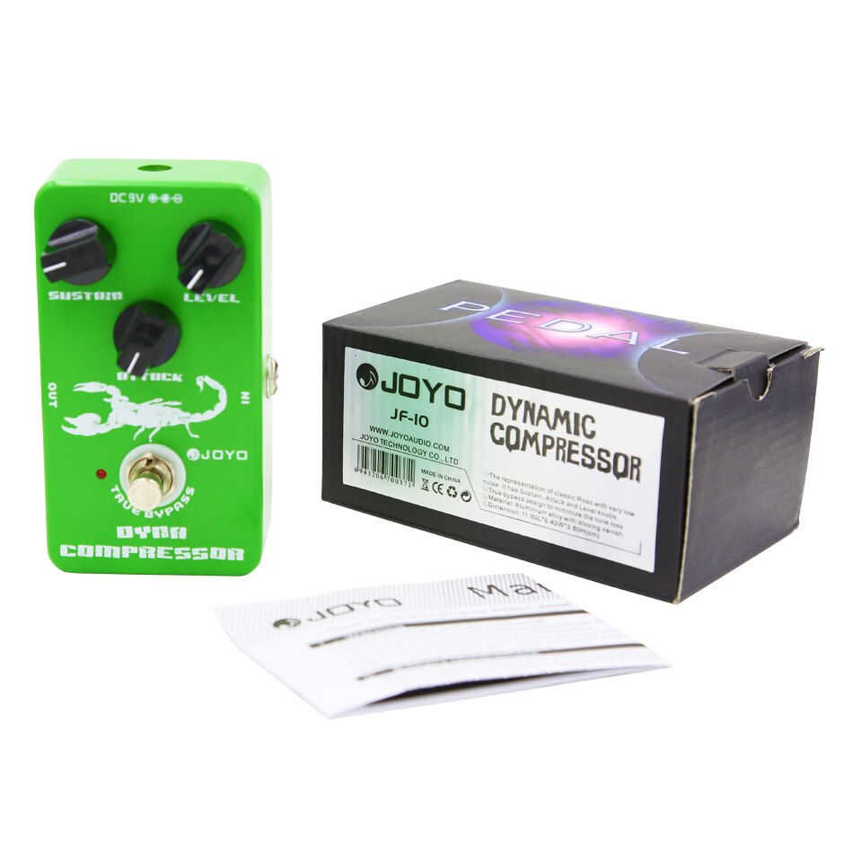 JOYO JF-10 Dyna Compressor Guitar Effects Pedal Dynamic Classic Ross Attack Level Sustain True Bypass Reduce The Redundant