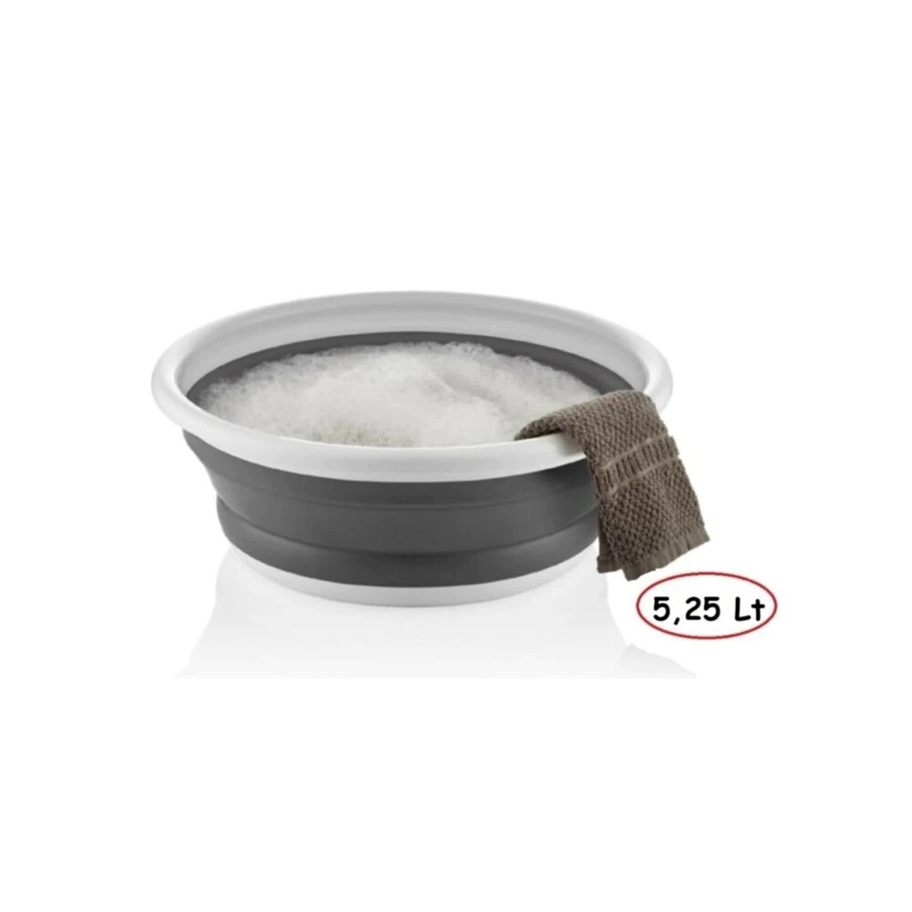 Portable Bases Folding Collapsible Bucket Basin Washbasin Accordion Camping Equipment Foot Bath Bathtub Easy To Move Multi-Purp: 5.25 LT