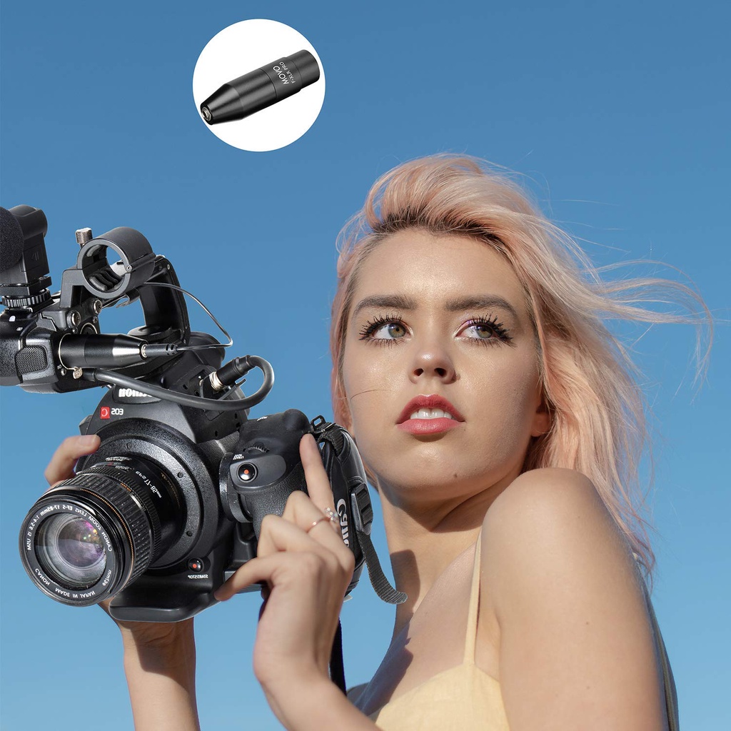 BOYA 35C-XLR Adaptador de micrófono hembra Mini-Jack de 3,5 mm (TRS) a conector macho XLR de 3 pines para videocámaras Sony, grabadoras y mezcladores