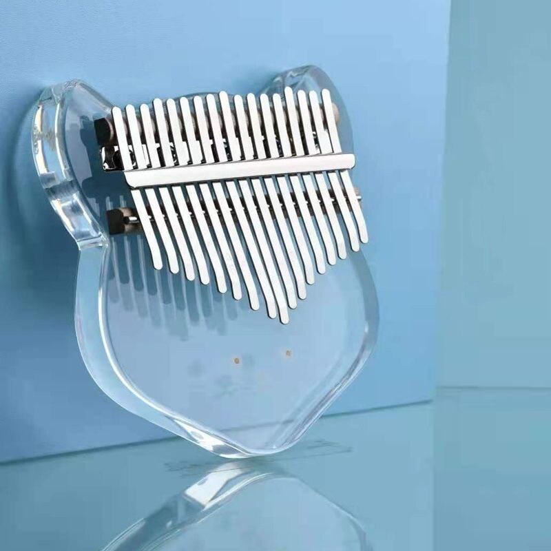 Kalimba 17 Keys Crystal Full Transparent Thumb Piano Acrylic African Mbira Calimba Finger Piano with Tuning hammer Kalimba Case: Fox