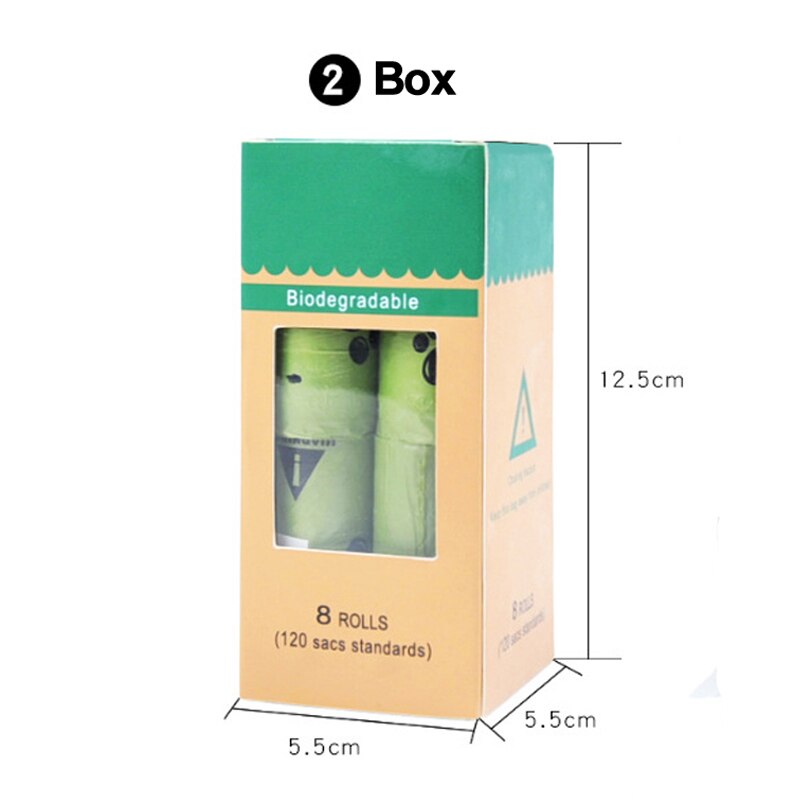 Hundepokposer biologisk nedbrydeligt jordvenlig grøn hvalpekatpokdispenser dispenser pooper scooper samler scoop affaldsposer: 8 ruller pr. kasse