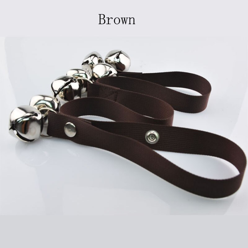 Sonnette pour animal domestique corde | Corde, plusieurs couleurs, réglable 6/7 cloches pour animal de compagnie, collier de chien, fournitures pour animal de compagnie, de noël, formation de chien, sonnette de sonnette: S / Brown