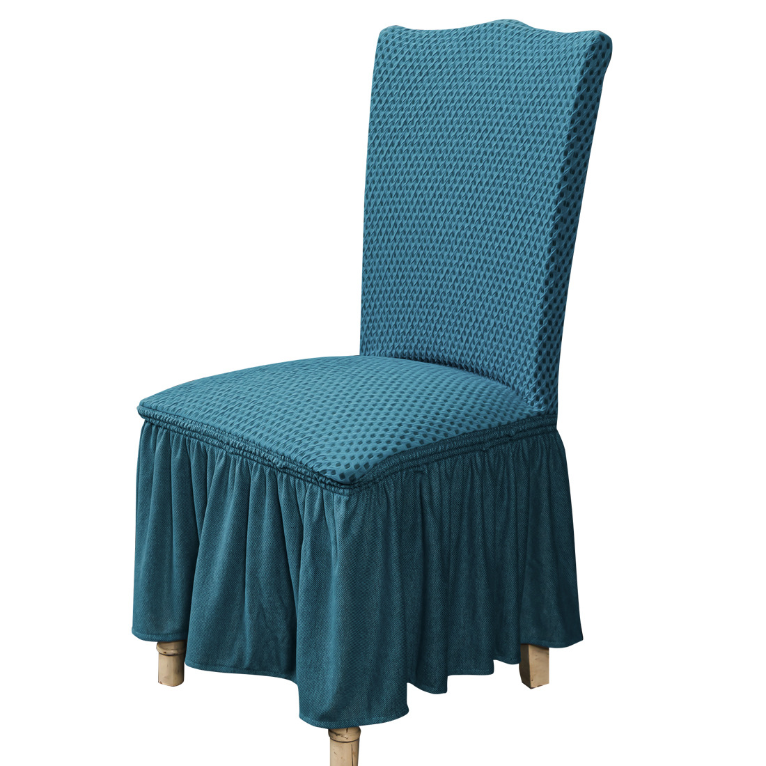 Eetkamerstoel Cover Jacquard Stoel Hoes Case Voor Stoelen Kantoor Bruiloft Eetkamer Spandex Stoel Cover Stretch: blue