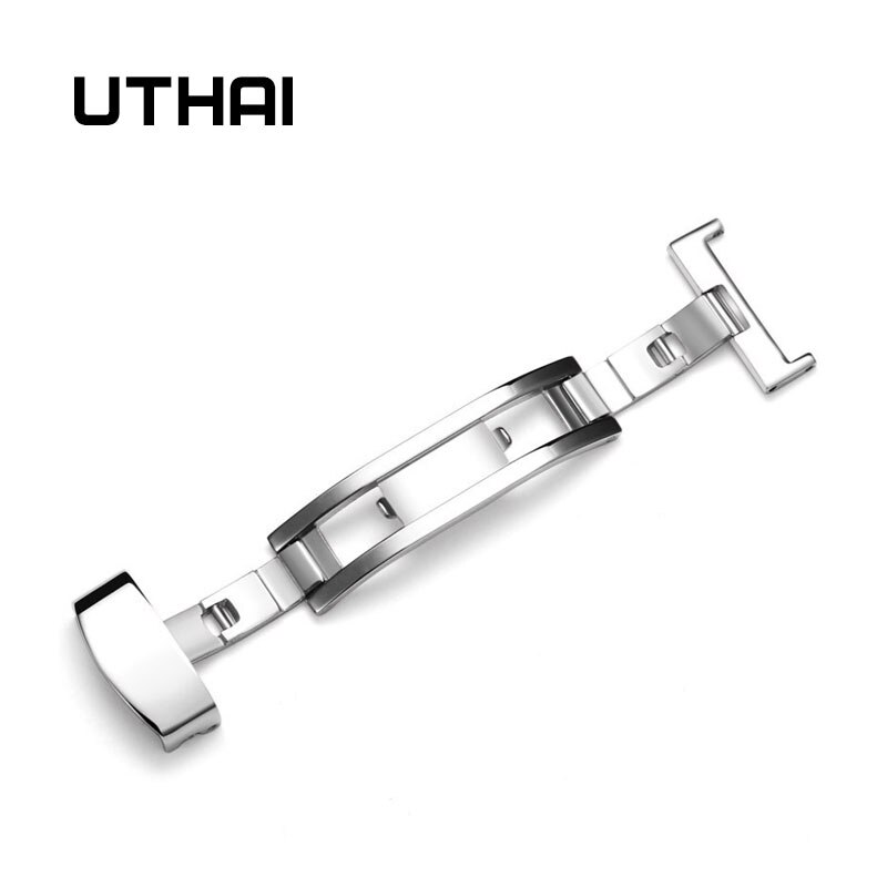 Uthai T05 Vlinder Deployment Gesp 316L Rvs Sluiting Dubbele Vouwen Voor Horloge Bands Strap 12 14 16 18 20 22 24Mm: 16mm