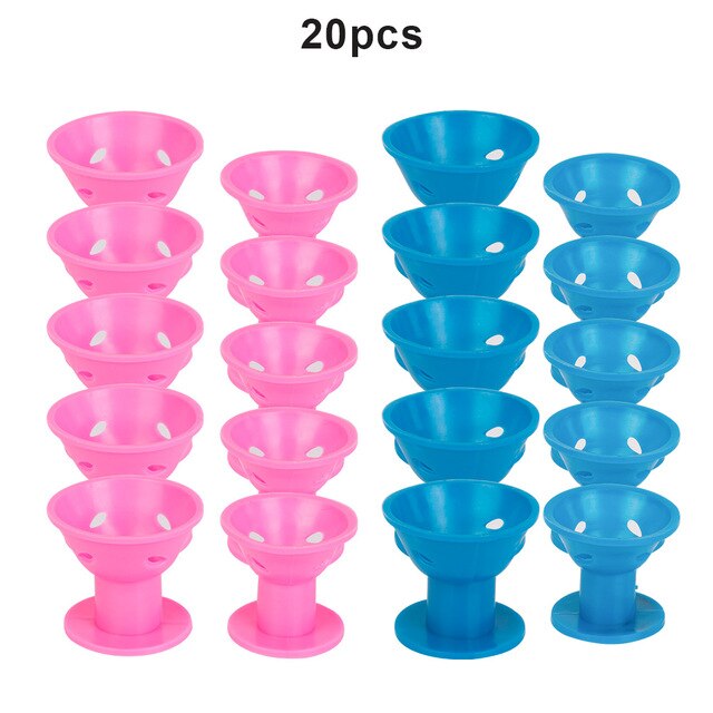 Rulos mágicos de silicona para el cuidado del cabello, rizador de goma suave, sin calor, sin Clip, herramienta de estilismo, cuidado para dormir: 20pcs